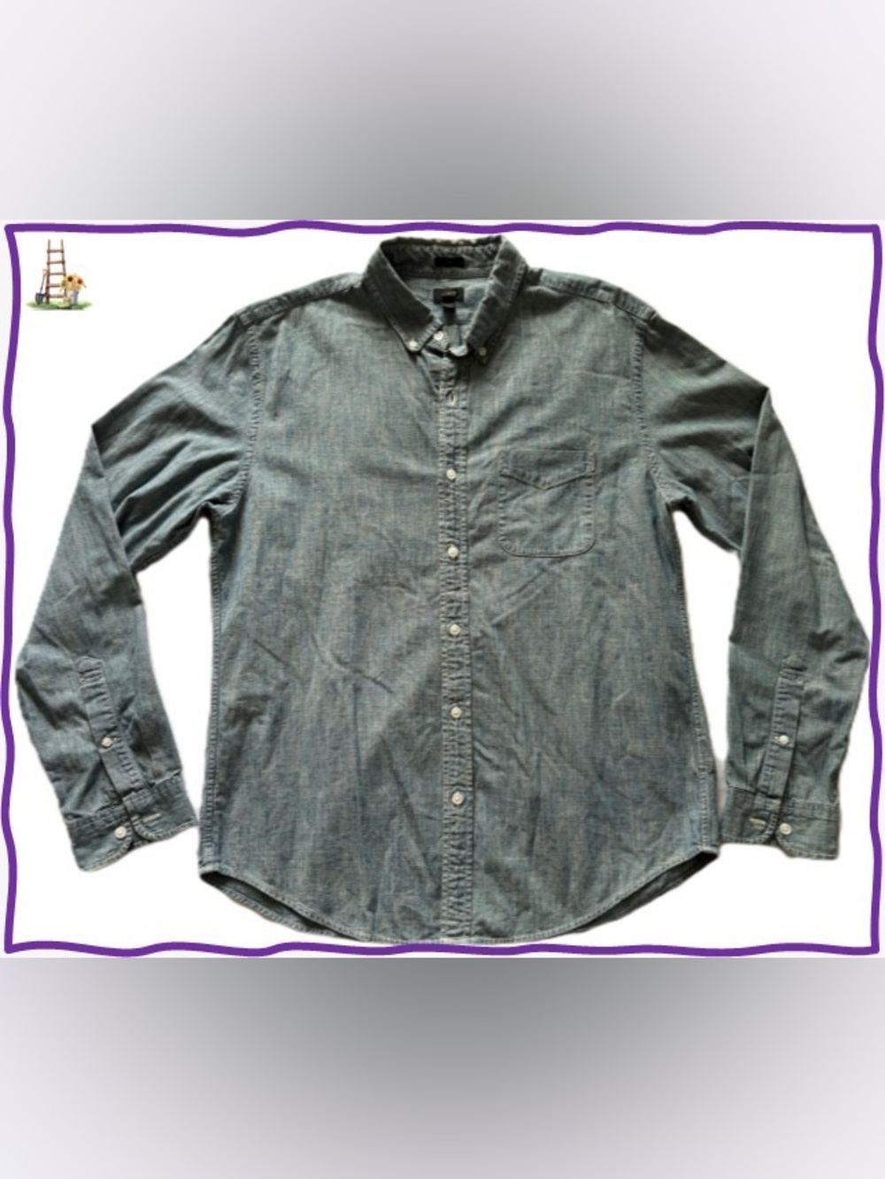 J. Crew Classic Button-Down Men's Shirt in Washed Denim Blue